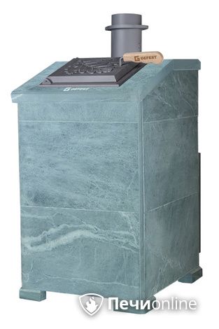 Дровяная печь-каменка Гефест ЗК 30 (h1000/50 верх) Президент Талькохлорит под теплообменник справа в Перми